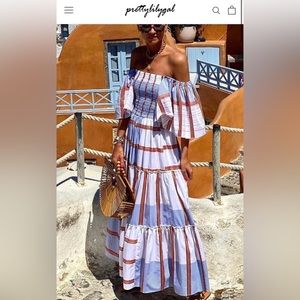 Festival Weather Off Shoulder Vacation Maxi Dress